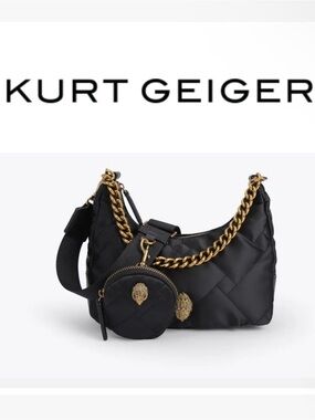 Kurt Geiger Black Quilted Crossbody Bag with Gold Chain quilted NWT
$172